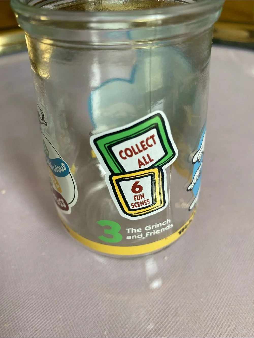 1996 vintage Welch’s glass jelly jar/juice cup